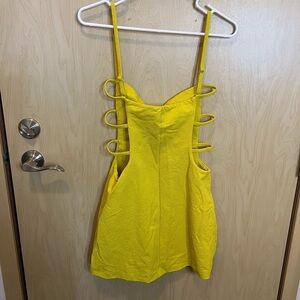 DEVON WINDSOR Yellow Mini Sundress with Spaghetti Straps